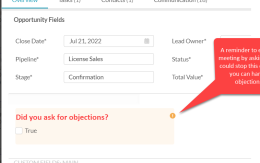 Contextual sales training screenshot